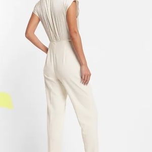 Satin Faux Wrap Bodice Jumpsuit